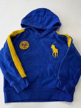 Polo by Ralph Lauren Royal Blue Hoodie with Yellow Trim